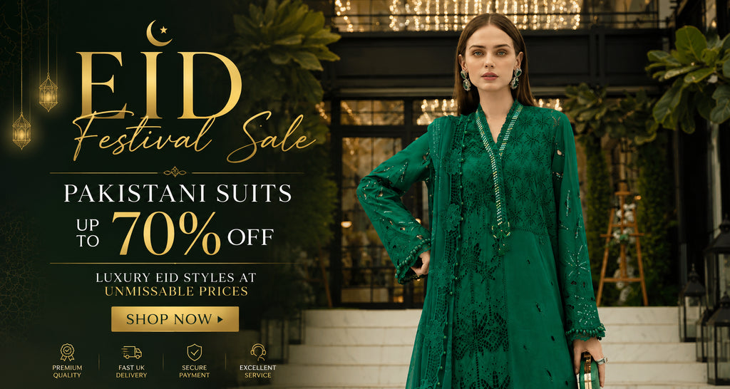 Pakistani Suits Eid Festival Sale Up To 70% Off | Luxury Eid Dresses UK