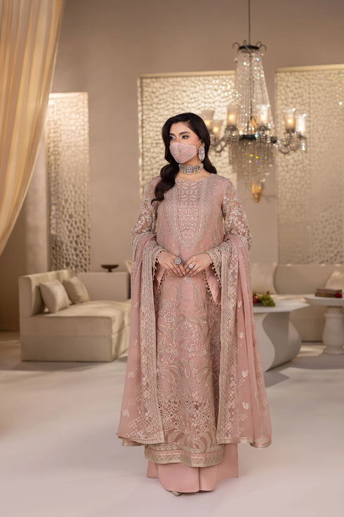 Flossie Embroidered Chiffon Suit DA-04