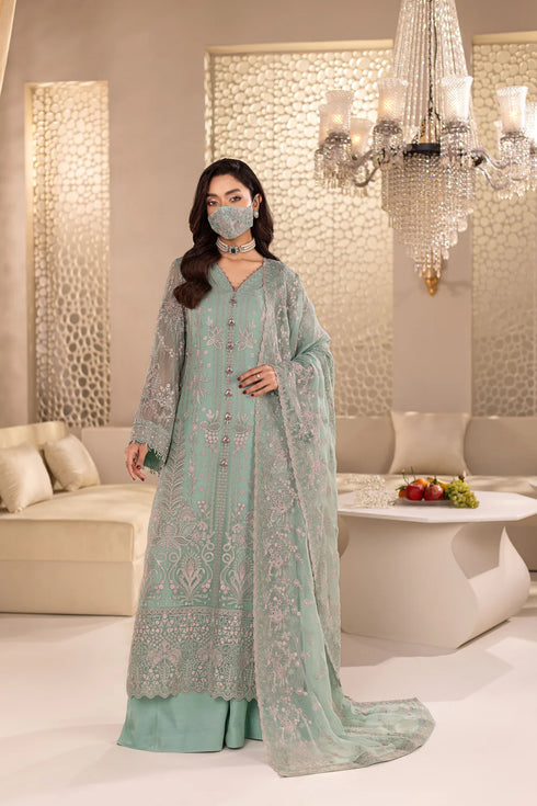 Flossie Embroidered Chiffon Suit DA-01
