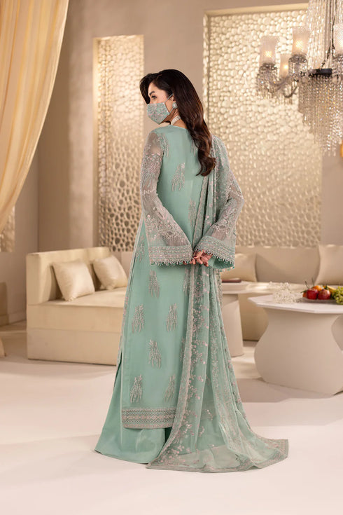 Flossie Embroidered Chiffon Suit DA-01
