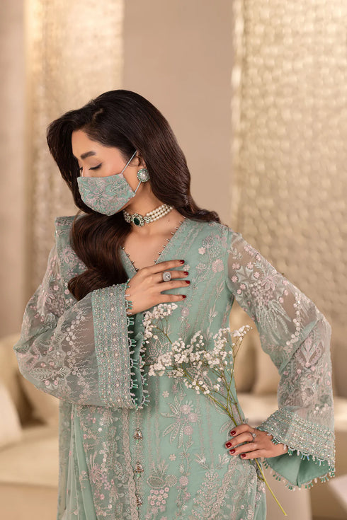Flossie Embroidered Chiffon Suit DA-01