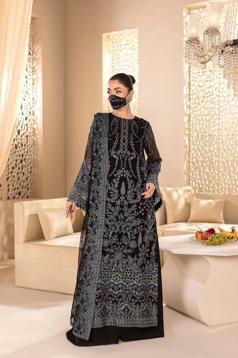 Flossie Embroidered Chiffon Suit DA-02