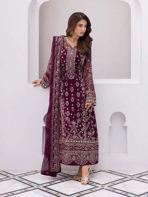 Gulaal Embroidered Chiffon Suit Etincelle