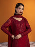 Gulaal Embroidered Chiffon Suit Crimson
