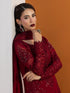 Gulaal Embroidered Chiffon Suit Crimson