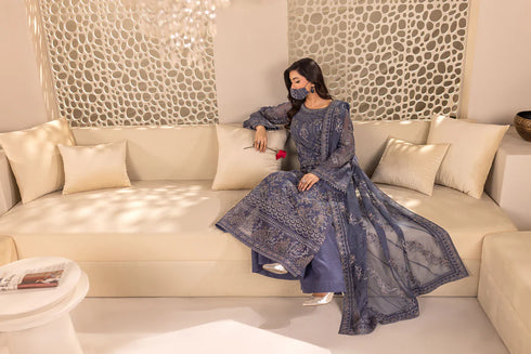 Flossie Embroidered Chiffon Suit DA-05