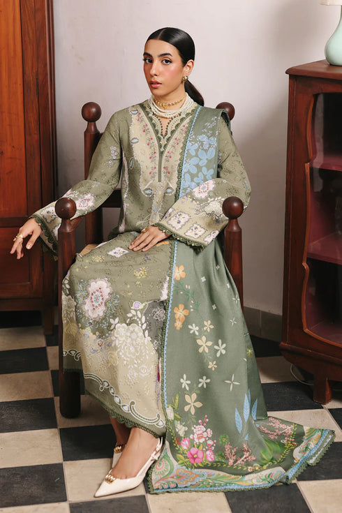 Qalmkar Jacquard Digital Printed Suit QW-09 (A) KHANZA