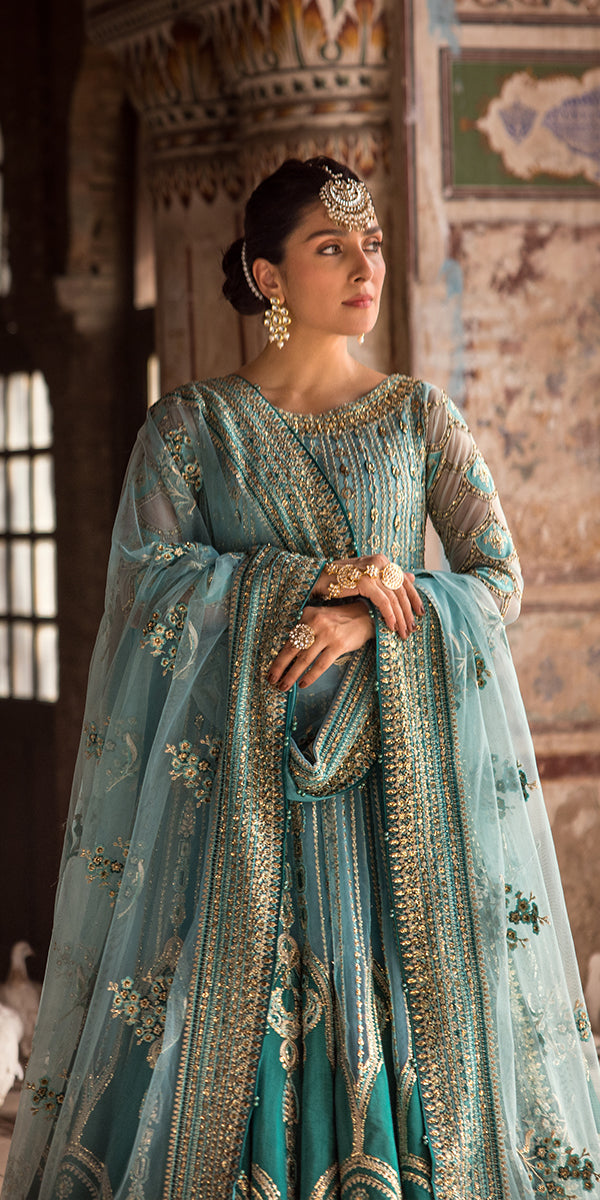 Rashq-e-Qamar by Malook Pret Embroidered Net 3 Piece Suit Feroza