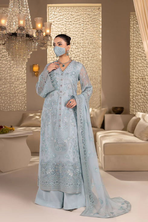 Flossie Embroidered Chiffon Suit DA-06