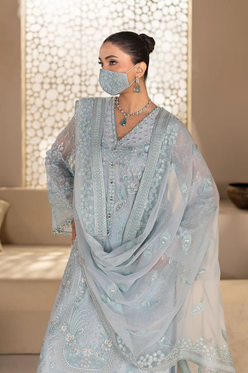 Flossie Embroidered Chiffon Suit DA-06