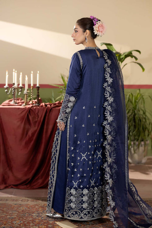 Maryams Embroidered Silk Suit Neelam-HRI-8593