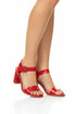 Low Block Heel Sandals Red Pat G-1840