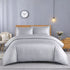 3 Piece Satin Stripe Duvet Cover Set with Pillowcases – Soft Breathable Hotel Style Bedding