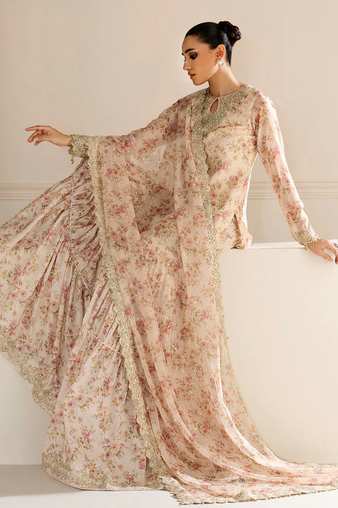 Baroque Embroidered Chiffon Suit UF-4164