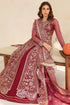 Farasha Embroidered Net Suit Carmine Allure