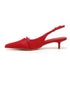 Women's Red Slingback Kitten Heel Pointed Toe Shoes Latex Insole — G-56955-4