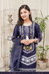 Lush Embroidered Organza 3 Piece Suit L-136