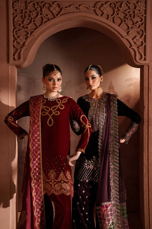 Iznik Embroidered Velvet Suit IV-58