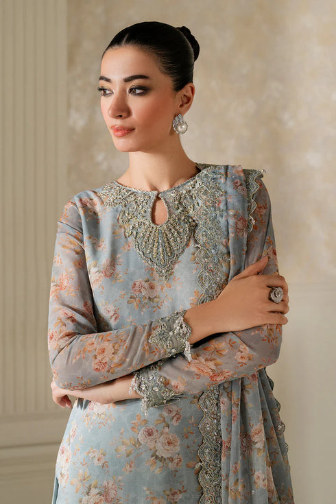 Baroque Embroidered Chiffon Suit UF-4165