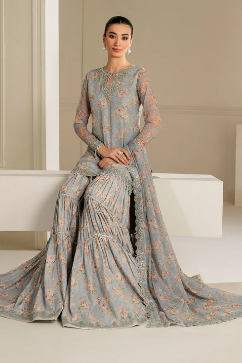 Baroque Embroidered Chiffon Suit UF-4165