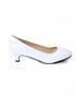 Women Unisex Low Kitten White Paintent Heel G20 Plus