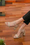 Nude Suede Ankle Strap Heel 1840