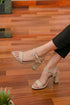 Nude Suede Ankle Strap Heel 1840