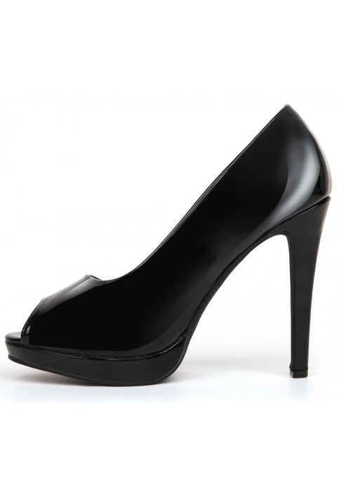 Black Patent Peep Toe High Heel Court Shoes – G-926