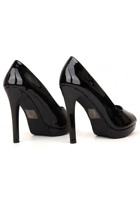 Black Patent Peep Toe High Heel Court Shoes – G-926