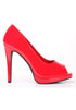 Red Patent Peep Toe High Heel Court Shoes – G-926
