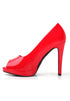 Red Patent Peep Toe High Heel Court Shoes – G-926