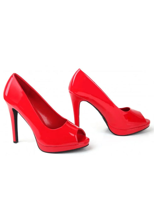 Red Patent Peep Toe High Heel Court Shoes – G-926