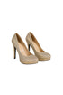 Gold Glitter Round Toe Diamante Stiletto High Heel Court Shoes – 014