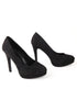 Black Suede Round Toe High Heel Court Shoes – G-925
