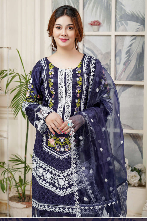 Lush Me & Mummy Embroidered Organza 3 Piece Suit L-136