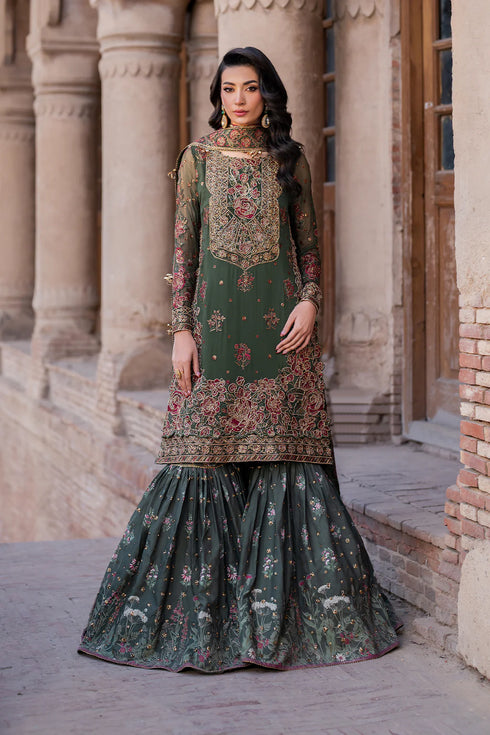 Iznik Embroidered Chiffon 3 Piece Suit ILC-01