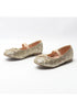 Girl’s Mary Jane Ballerina Flat Shoes- Gold Glitter