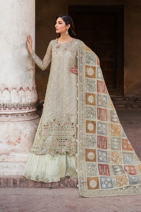 Iznik Embroidered Chiffon 3 Piece Suit ILC-02