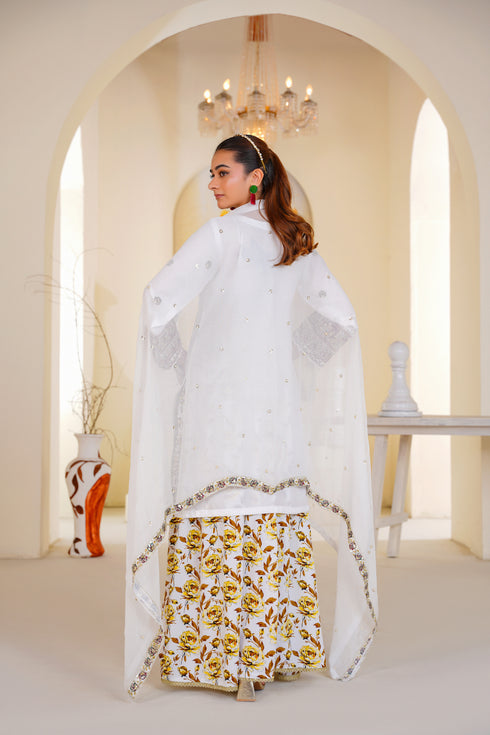 Attire Designer Embroidered Linen 3PC Suit AD-08