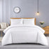 3 Piece Satin Stripe Duvet Cover Set with Pillowcases – Soft Breathable Hotel Style Bedding