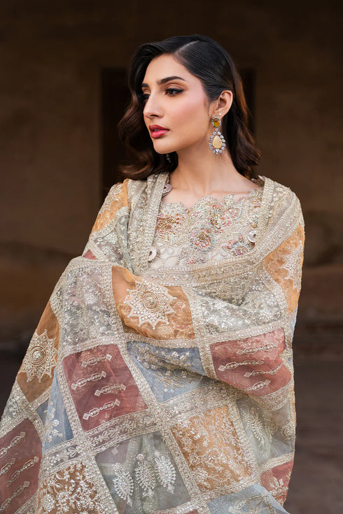 Iznik Embroidered Chiffon 3 Piece Suit ILC-02