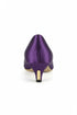Women Round Toe Kitten Heel Shoes Purple Satin G-20