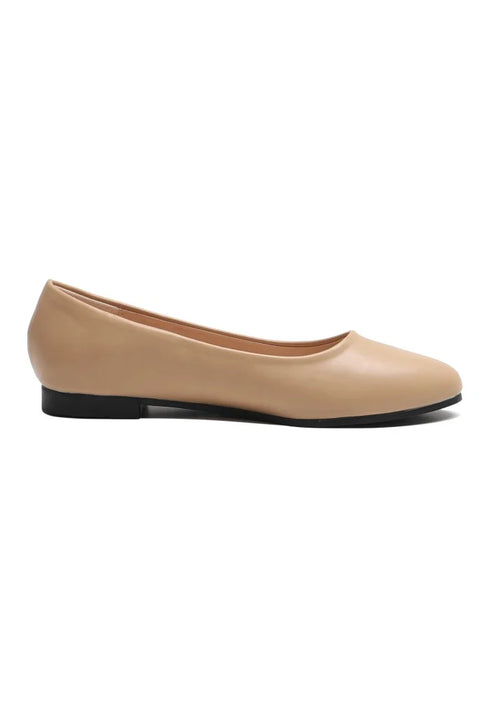 Women's Nude Closed Toe Ballet Flats