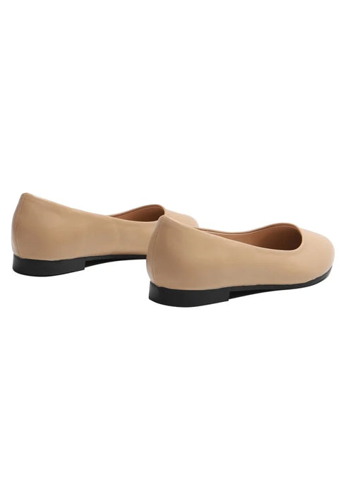 Women's Nude Closed Toe Ballet Flats