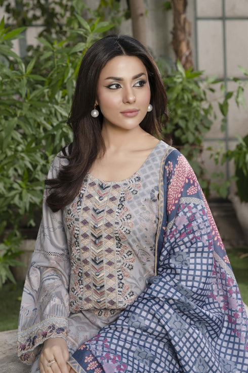 Soni Embroidered Dhanak 3 Piece Suit SD-14