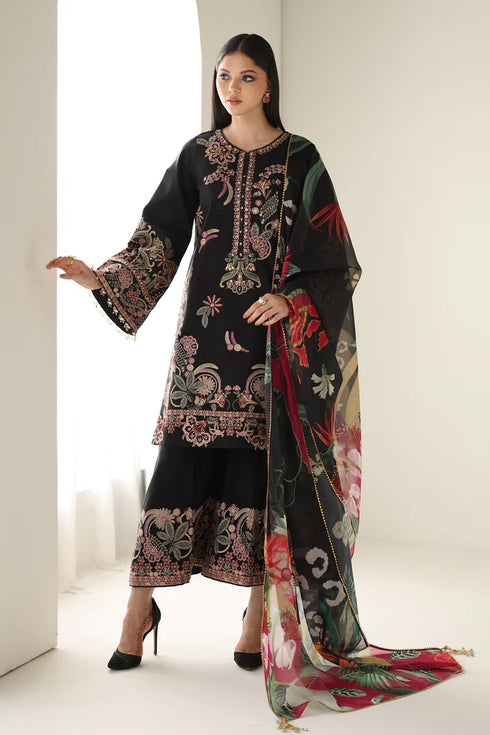 Baroque Embroidered Silk Suit UF-4175