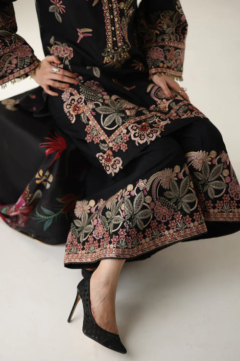 Baroque Embroidered Silk Suit UF-4175