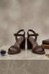 Grey Suede Ankle Strap Heel 1840