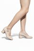 Women's Nude Round Toe Block Kitten Heel Slingback Shoes – G-1830-2