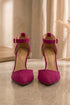 Fuchsia (Hot Pink) Suede Ankle Strap Heel 221